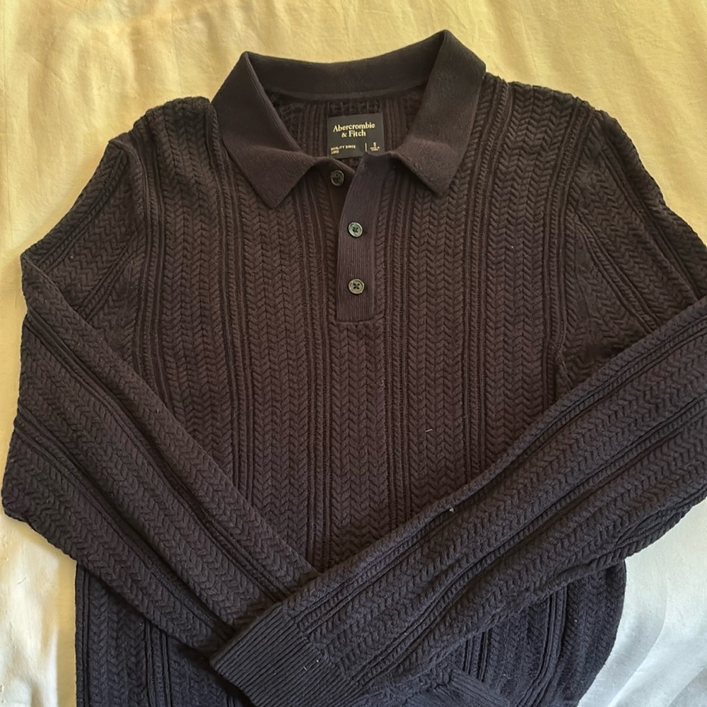 Abercrombie Men’s Long Sleeve Sweater Polo